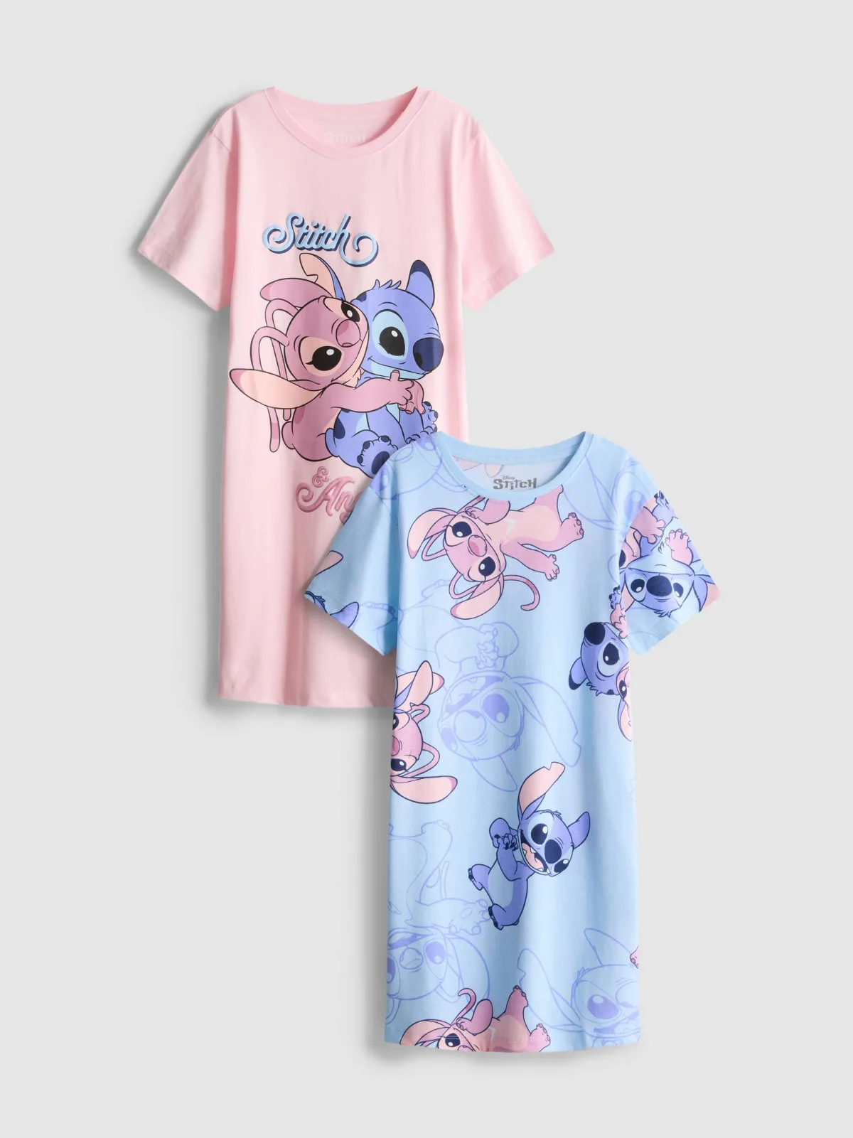 2pc Disney's Stitch Sleep T-Shirts Light Pink